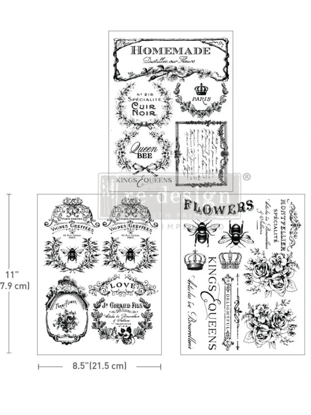 Middy Transfers Vintage Labels I - Blue